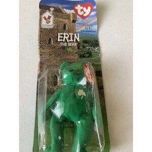 Ty Beanie Babies Erin The Bear McDonalds Collectible Green Shamrock Plush Toy